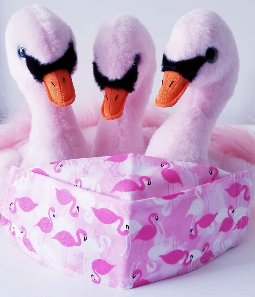 Pink flamingo face mask